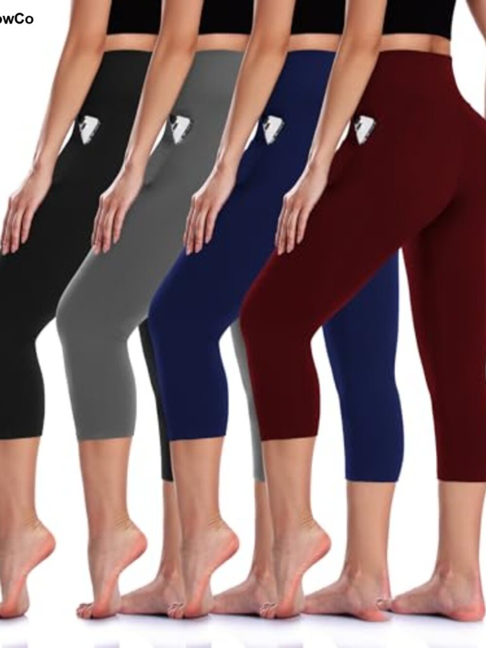 4 Pack High Waisted Tummy Control Leggings Butt Lift Yoga Pants
